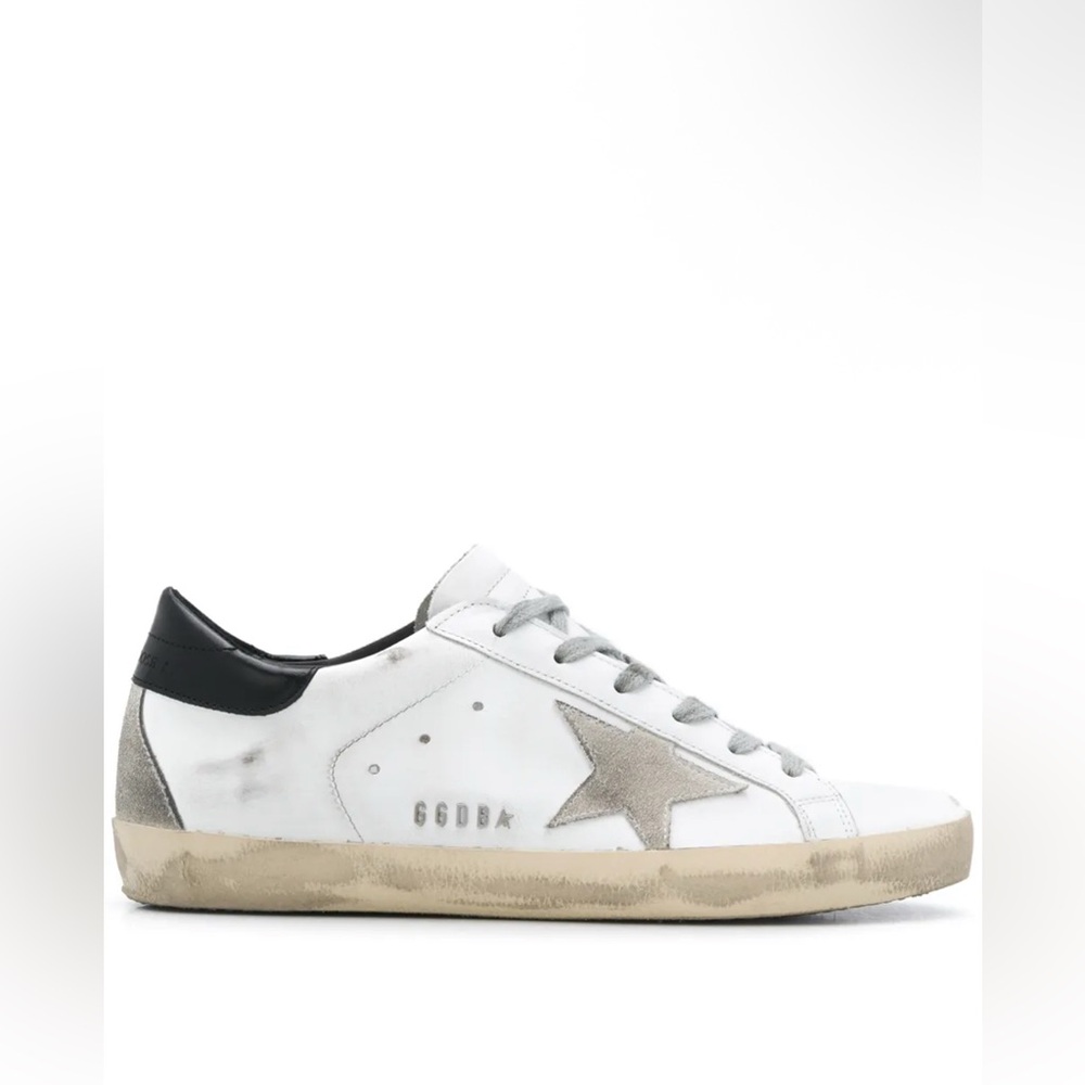 Golden Goose White and Gray Sneakers